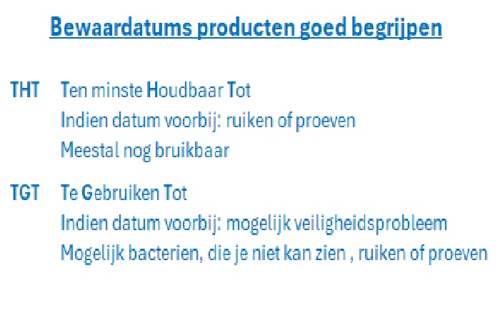 Hoe lang kan je klant het voedingsproduct bewaren?